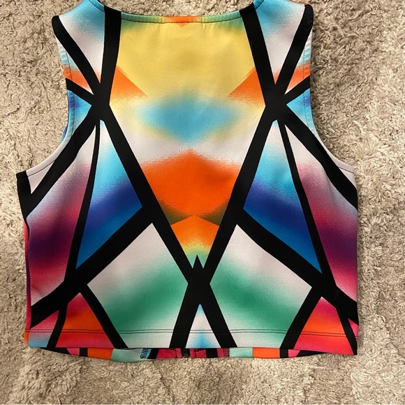 Bisou Bisou colorful zip up tank - women’s size M - Picture 4 of 5